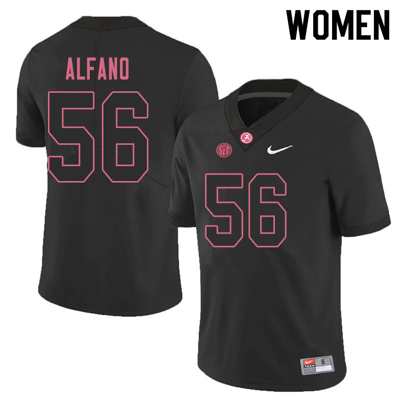 Women #56 Antonio Alfano Alabama Crimson Tide College Football Jerseys Sale-Blackout
